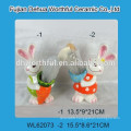 Easter decor ceramic utensil holder in rabbit shape